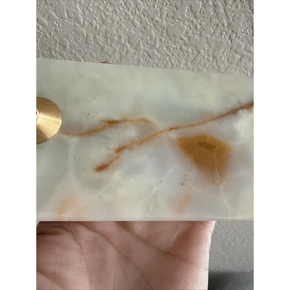 Vintage Beautiful Onyx Marble Stone Pen Pencil Holder Desk